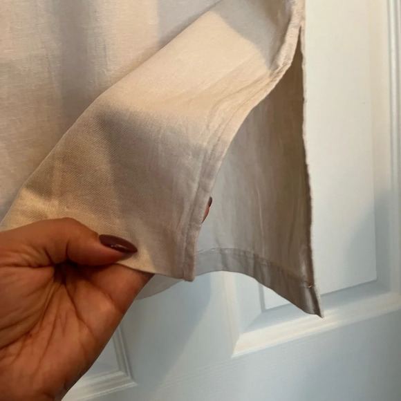 ☀️Banana Republic women skirt M skirt off-white cream buttons pockets lin… - Picture 6 of 9